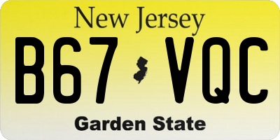 NJ license plate B67VQC