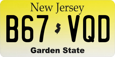 NJ license plate B67VQD