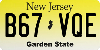 NJ license plate B67VQE