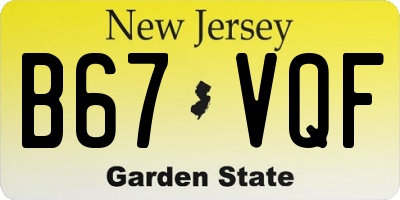 NJ license plate B67VQF