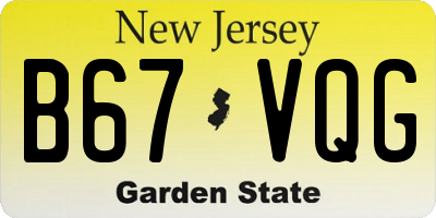 NJ license plate B67VQG