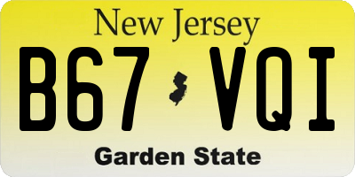 NJ license plate B67VQI