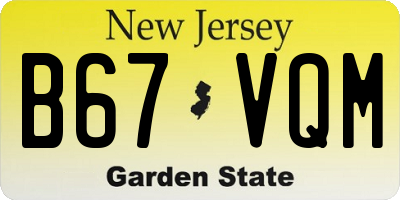 NJ license plate B67VQM