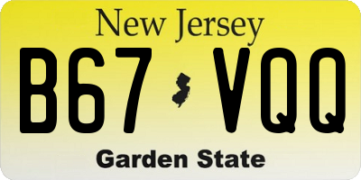 NJ license plate B67VQQ