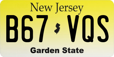 NJ license plate B67VQS