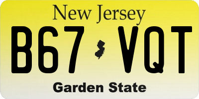 NJ license plate B67VQT