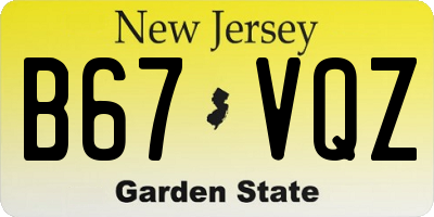 NJ license plate B67VQZ
