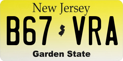 NJ license plate B67VRA