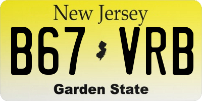NJ license plate B67VRB