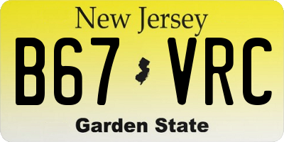 NJ license plate B67VRC