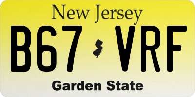 NJ license plate B67VRF