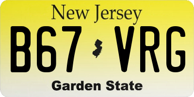 NJ license plate B67VRG