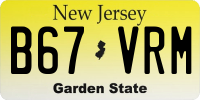 NJ license plate B67VRM