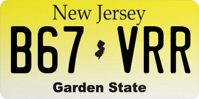 NJ license plate B67VRR