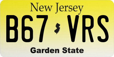 NJ license plate B67VRS
