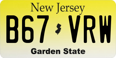 NJ license plate B67VRW