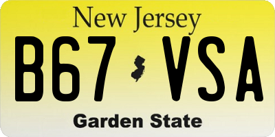 NJ license plate B67VSA