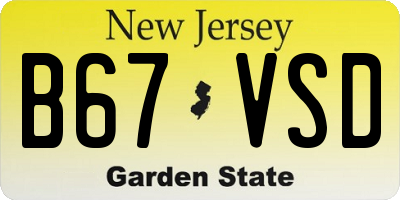 NJ license plate B67VSD