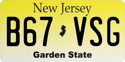 NJ license plate B67VSG