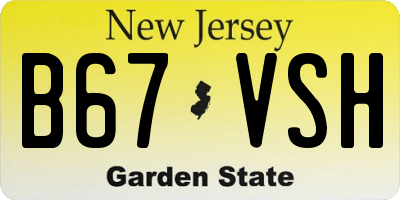 NJ license plate B67VSH