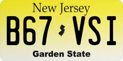 NJ license plate B67VSI