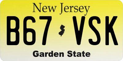 NJ license plate B67VSK