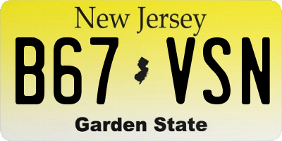 NJ license plate B67VSN