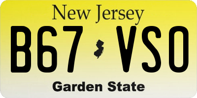 NJ license plate B67VSO
