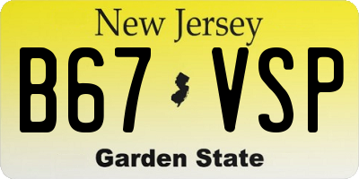 NJ license plate B67VSP