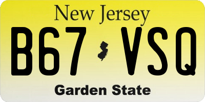 NJ license plate B67VSQ