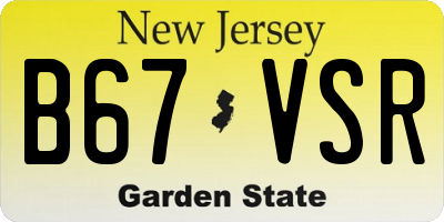 NJ license plate B67VSR