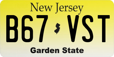 NJ license plate B67VST