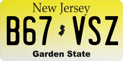NJ license plate B67VSZ