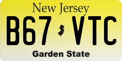 NJ license plate B67VTC