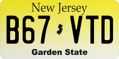 NJ license plate B67VTD