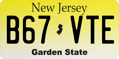 NJ license plate B67VTE