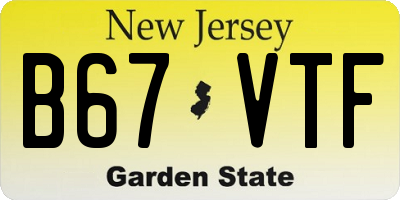 NJ license plate B67VTF