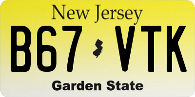 NJ license plate B67VTK