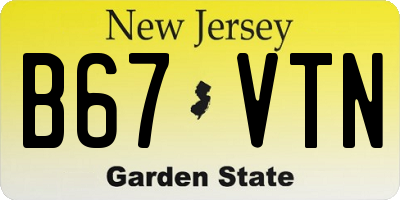 NJ license plate B67VTN