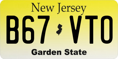 NJ license plate B67VTO