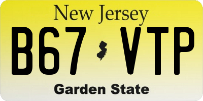 NJ license plate B67VTP