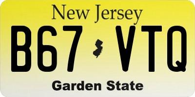 NJ license plate B67VTQ