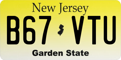 NJ license plate B67VTU