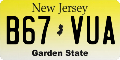 NJ license plate B67VUA