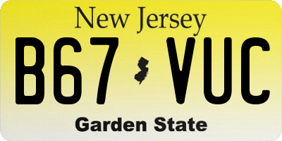 NJ license plate B67VUC