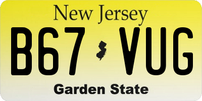 NJ license plate B67VUG