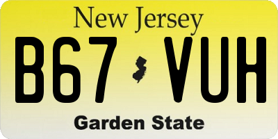 NJ license plate B67VUH