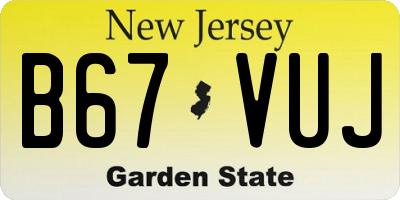 NJ license plate B67VUJ