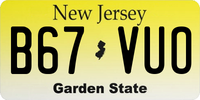 NJ license plate B67VUO