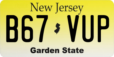 NJ license plate B67VUP